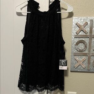 NWT Simply Vera Vera Wang Black Lace Tank Top